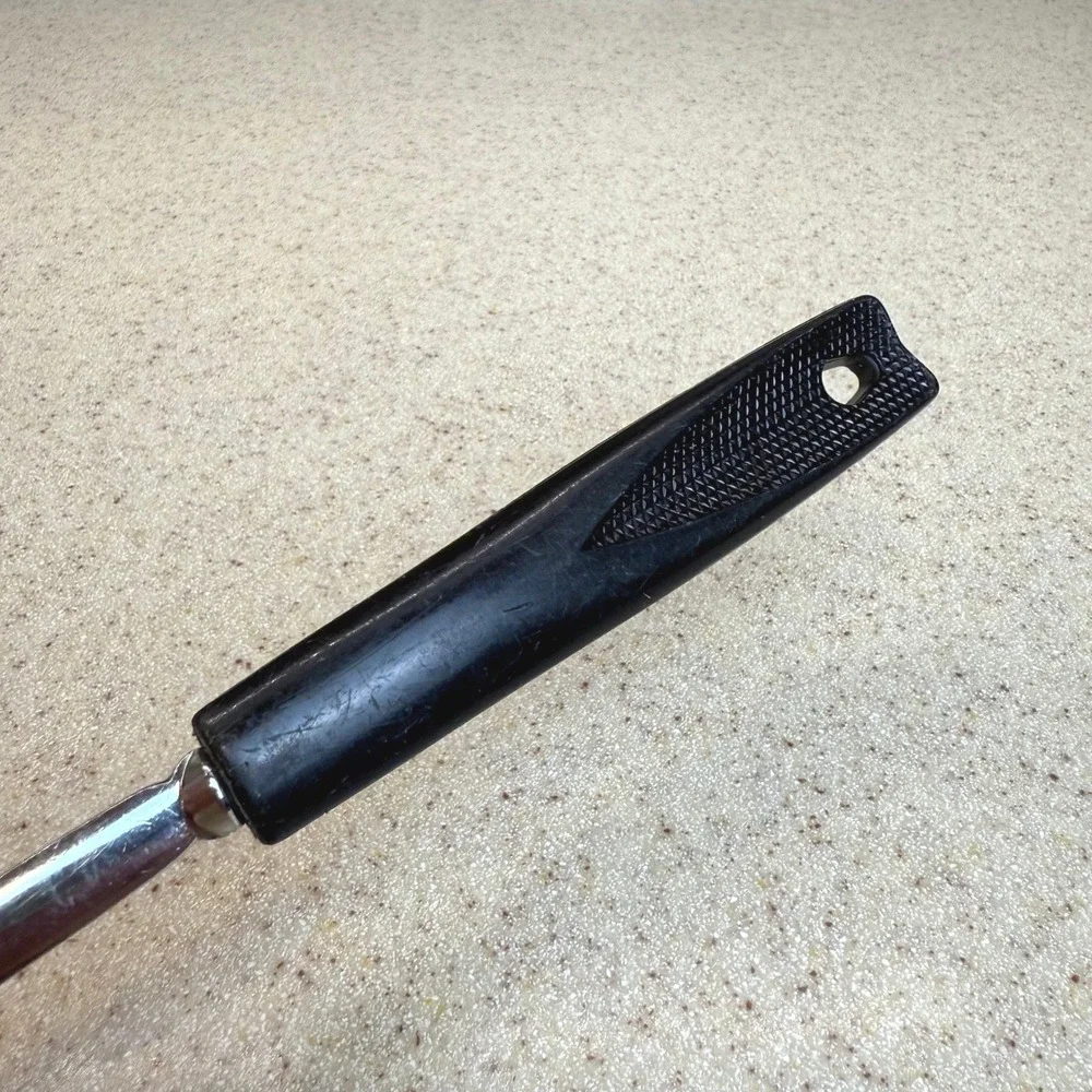 Vintage Ekco USA‎ Meat Carving Fork Stainless Steel Black Handle 2 Tine Tool